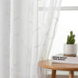 Elegant White Sheer Curtains with Embroidered Trellis Design