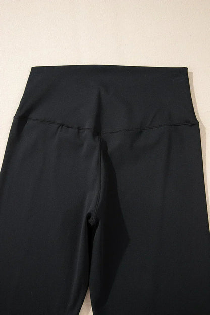 Dark Grey V Shape High Waist Flared Leggings Femstylo