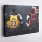 Michael Jordan & LeBron James Canvas – Lakers vs Bulls Wall Art