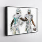 Tyreek Hill & Jaylen Waddle Canvas Art – Miami Dolphins Wall Decor