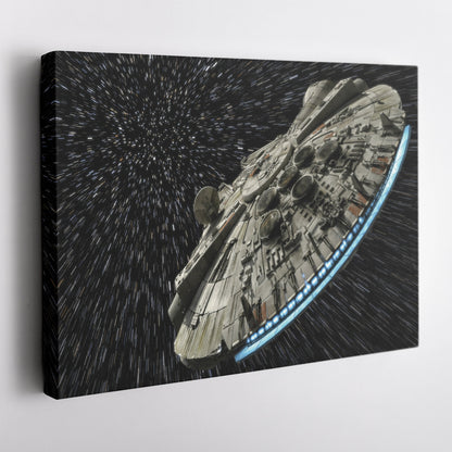 Millennium Falcon Canvas Art - Star Wars Wall Decor Framed Print