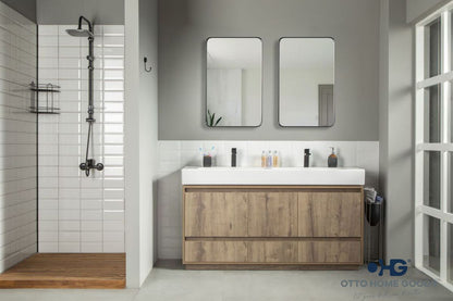 Romina 60" Messina Double Bathroom Vanity with Porcelain Top