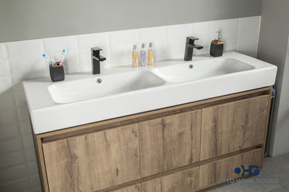 Romina 60" Messina Double Bathroom Vanity with Porcelain Top