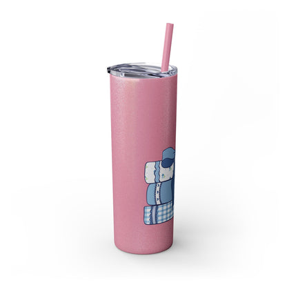 Customizable: Girly Book Club Skinny Tumbler with Straw, 20oz | Perfect for Events, Gifts, Coffee, and Summer Drinks