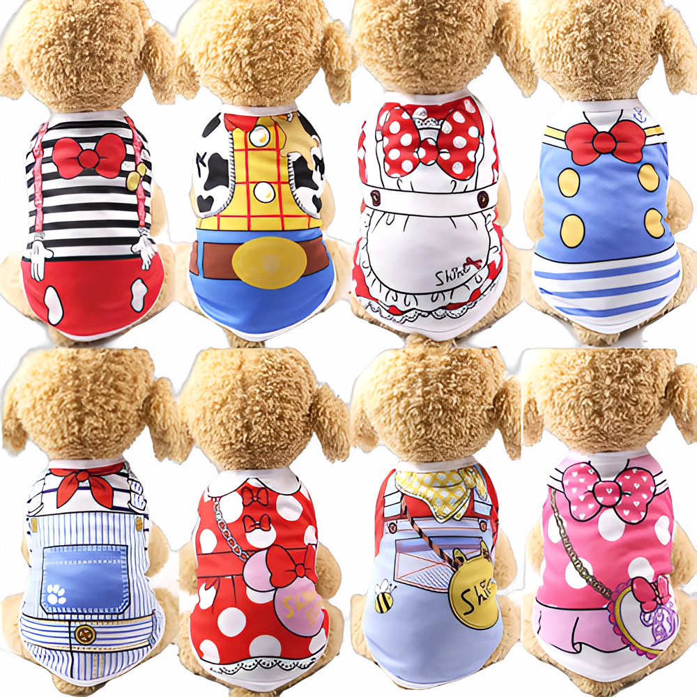 Pet Dog Clothes Cartoon Clothing Puppy Dogs Soft Vests Summer Shirt Casual T-Shirt for Small Pet Supplies
