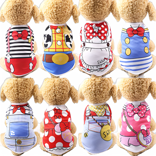 Pet Dog Clothes Cartoon Clothing Puppy Dogs Soft Vests Summer Shirt Casual T-Shirt for Small Pet Supplies