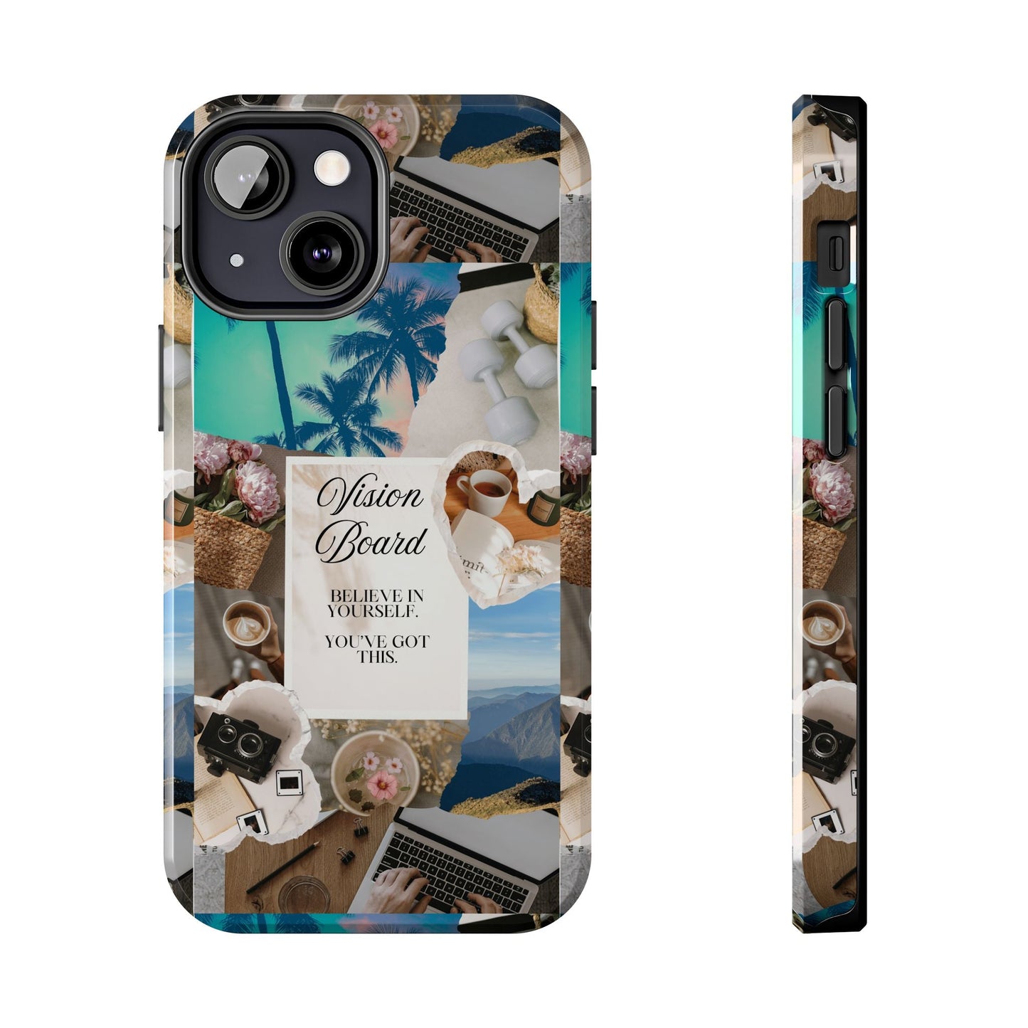 Inspiring Vision Board Phone Case, Motivational Tough Case, Adventurous Gift for Her, Self-Care, Dream Big, Unique Phone Accessory