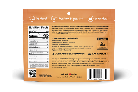 FOUNDATION Outdoors Chicken Pasta Primavera Meal