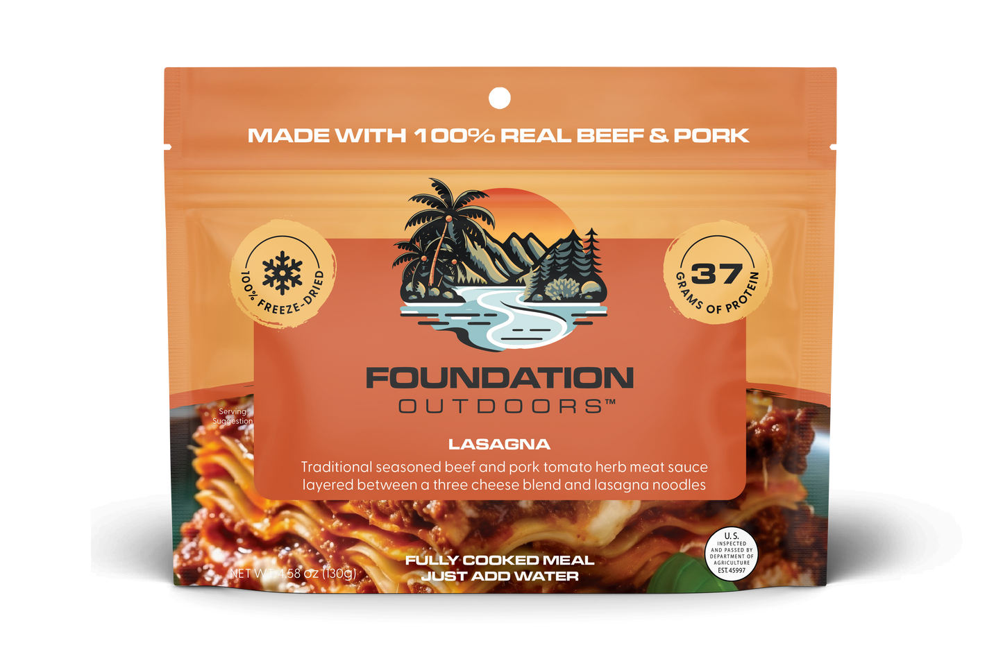 FOUNDATION Outdoors Lasagna Meal