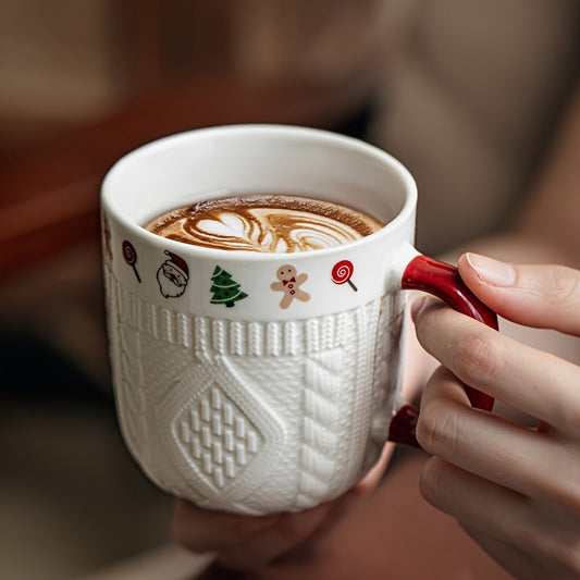 Elegant Ceramic Christmas Mugs  Perfect Gift for Her