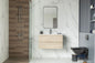 Simena 30" Oak Floating Bathroom Vanity with Porcelain Top