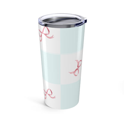Customizable: Chic Ribbon Tumbler 20oz - Stylish Travel Mug, Perfect for Gifting, Birthday Parties, Everyday Use, Bridesmaid Essentials