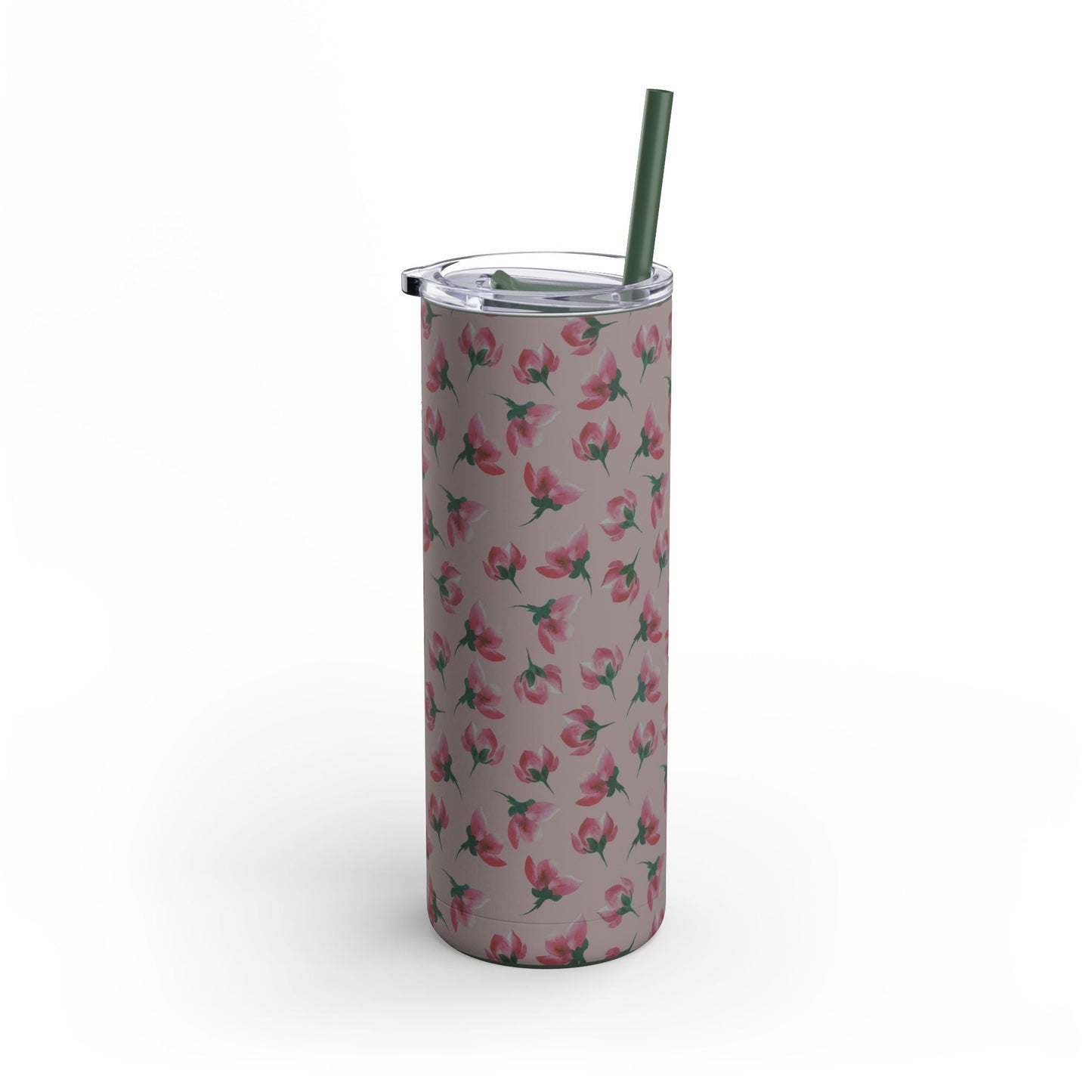 Customizable: Floral Pattern Tumbler, Personalized Gift for Coffee Lovers, Travel Mug for Women, Insulated Drinkware, Trendy Water Bottle
