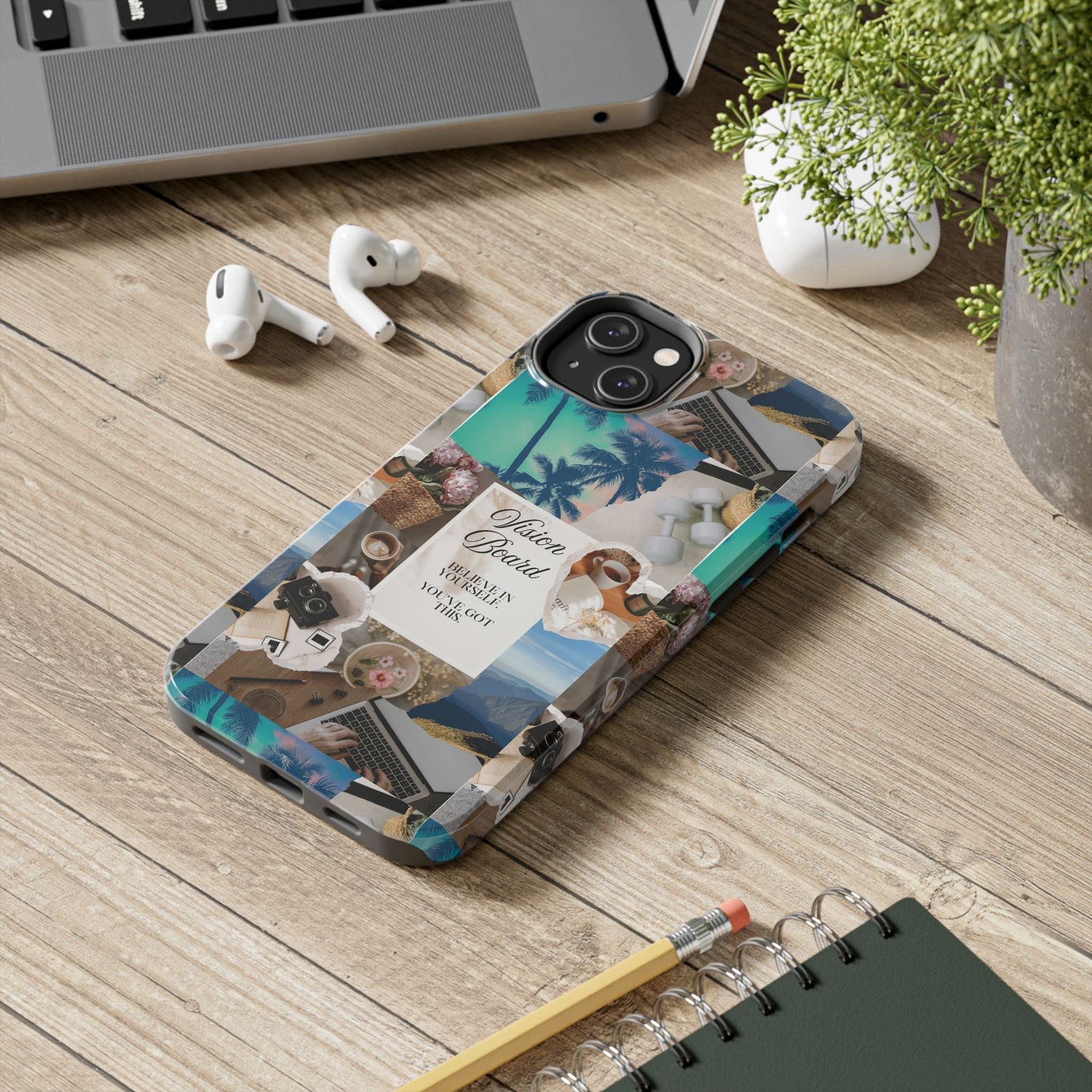 Inspiring Vision Board Phone Case, Motivational Tough Case, Adventurous Gift for Her, Self-Care, Dream Big, Unique Phone Accessory