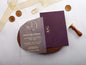 Elegant Acrylic Wedding Invitation with Purple Envelope and Gold Foil Printing