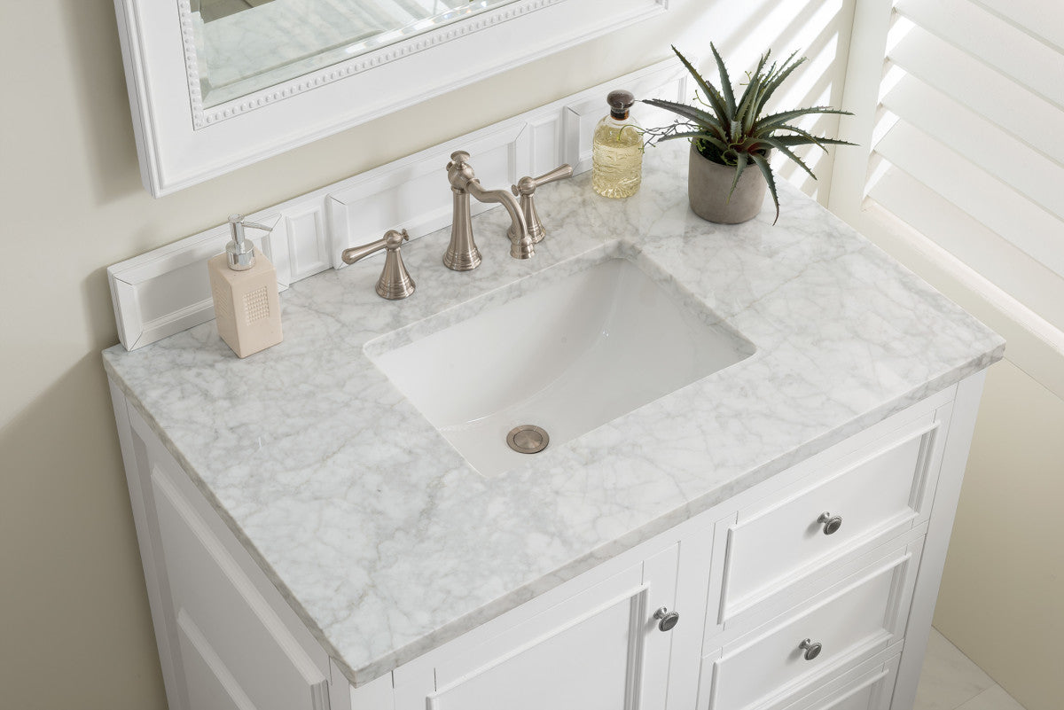 De Soto 36" Single Vanity Cabinet, Bright White