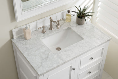 De Soto 36" Single Vanity Cabinet, Bright White