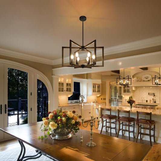 6-Light Modern Farmhouse Pendant Lights for Kitchen Island, Vintage | Kitchen [Metal] | Kitchen + Metal