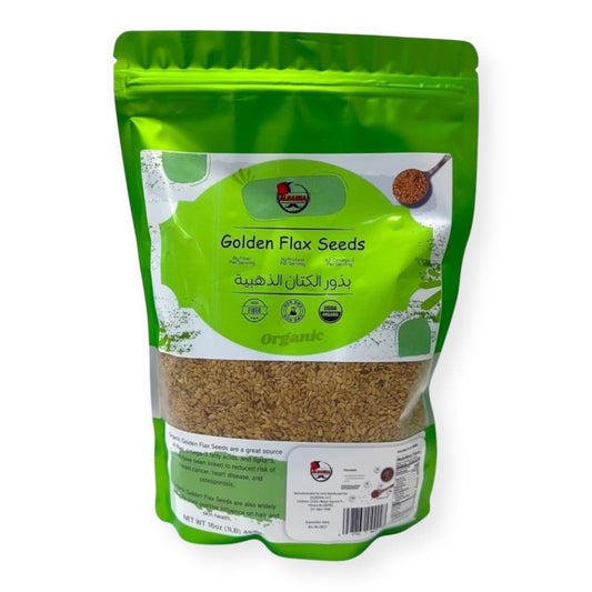 Organic Flax Seeds - Golden, Pasturized, High Quality by Albasha Store