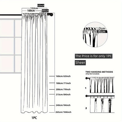 Elegant Floral Embroidered Tulle Curtain for Home Decor
