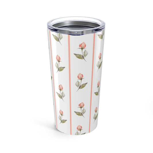 Customizable: Floral Rose Tumbler 20oz | Insulated Drinkware, Perfect for Gifts, Spring Celebrations, Travel Mugs, Coffee Lovers, Eco-Friendly Design
