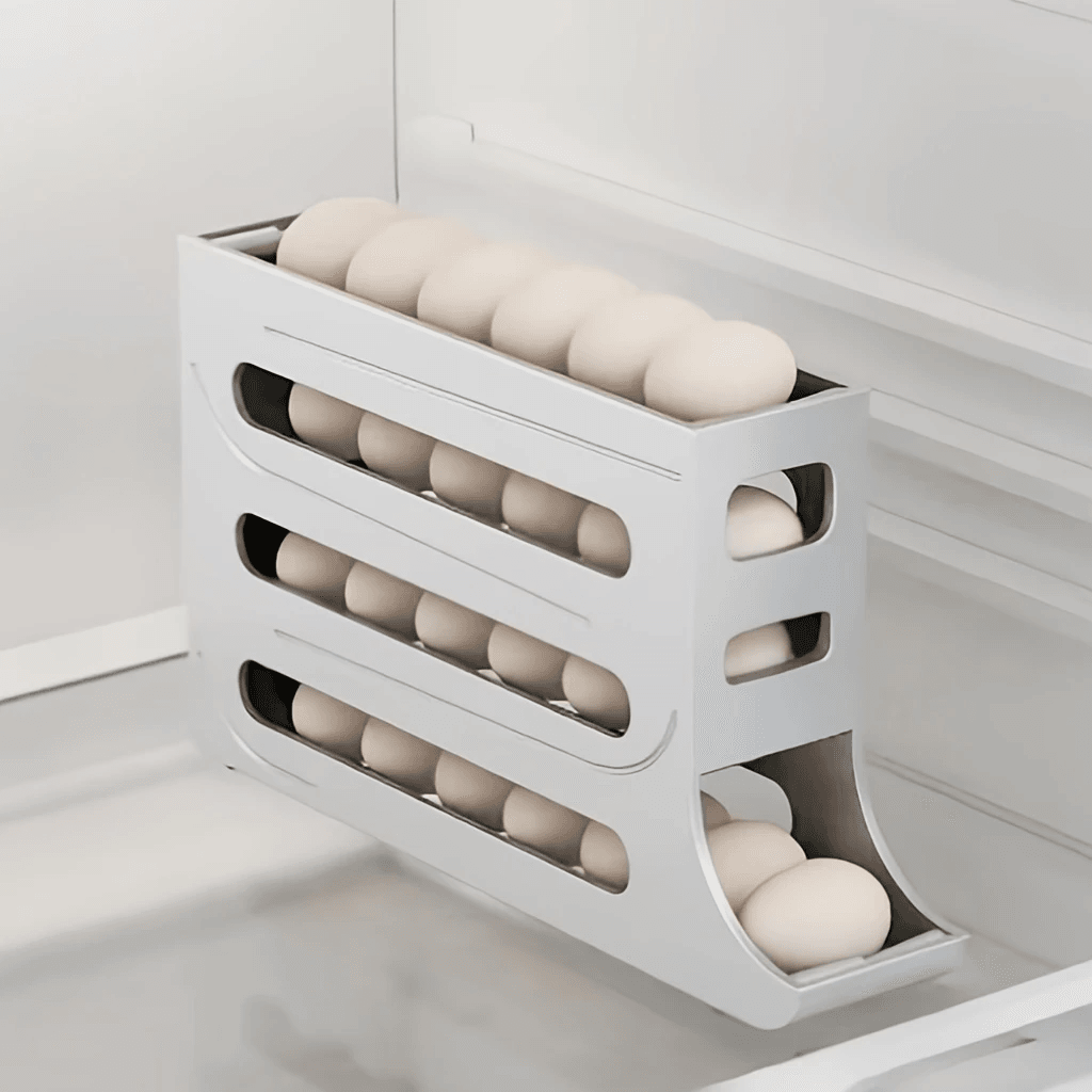 4-Tier Egg Storage Box Organizer for Refrigerator