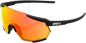100% Racetrap Sunglasses - Soft Tact Black - Red Mirror Lens 61037-100-43