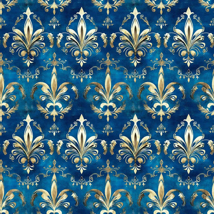 Regal Sapphire & Gold Fleur