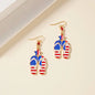 USA Flag Flip Dangling Earrings
