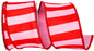 2.5" x 10 YardsCABANA STRIPED DUPIONI DELUXE PINK/RED