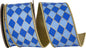 2.5" X 5 YRDS DIAMOND ELITE METALLIC OUTLINE DELUXE WIRED EDGE RIBBON-ROYAL/FRENCH BLUE
