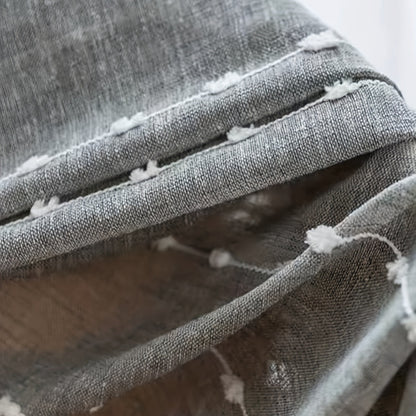 Elegant Embroidered Ball Linen Sheer Curtain for Home