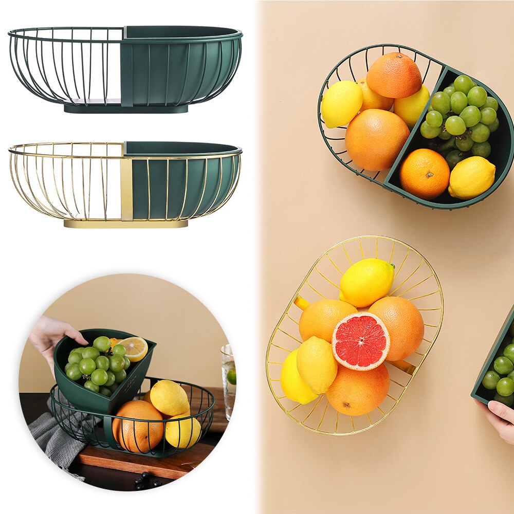 Metal Hollowed Out Fruit Vegetable Snack Tray Bowl Basket | Kitchen Essentials | Kitchen + Metal