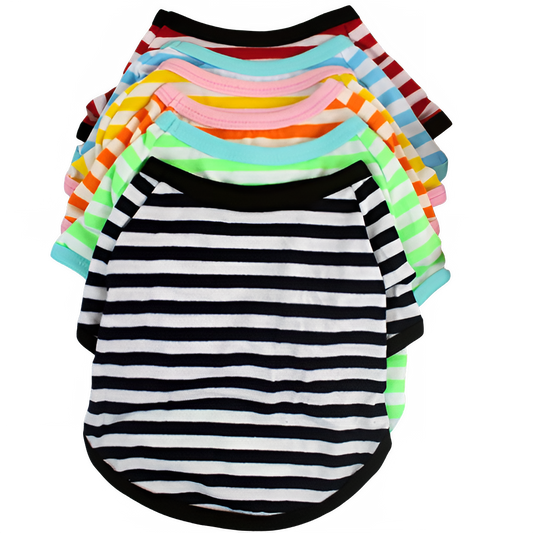 Stripe Spring Dog T-shirt Soft Small Medium Dog Puppy Clothing Shirt Vest Printed Pet Dog Puppy Vest T-shirt Dog Cloth