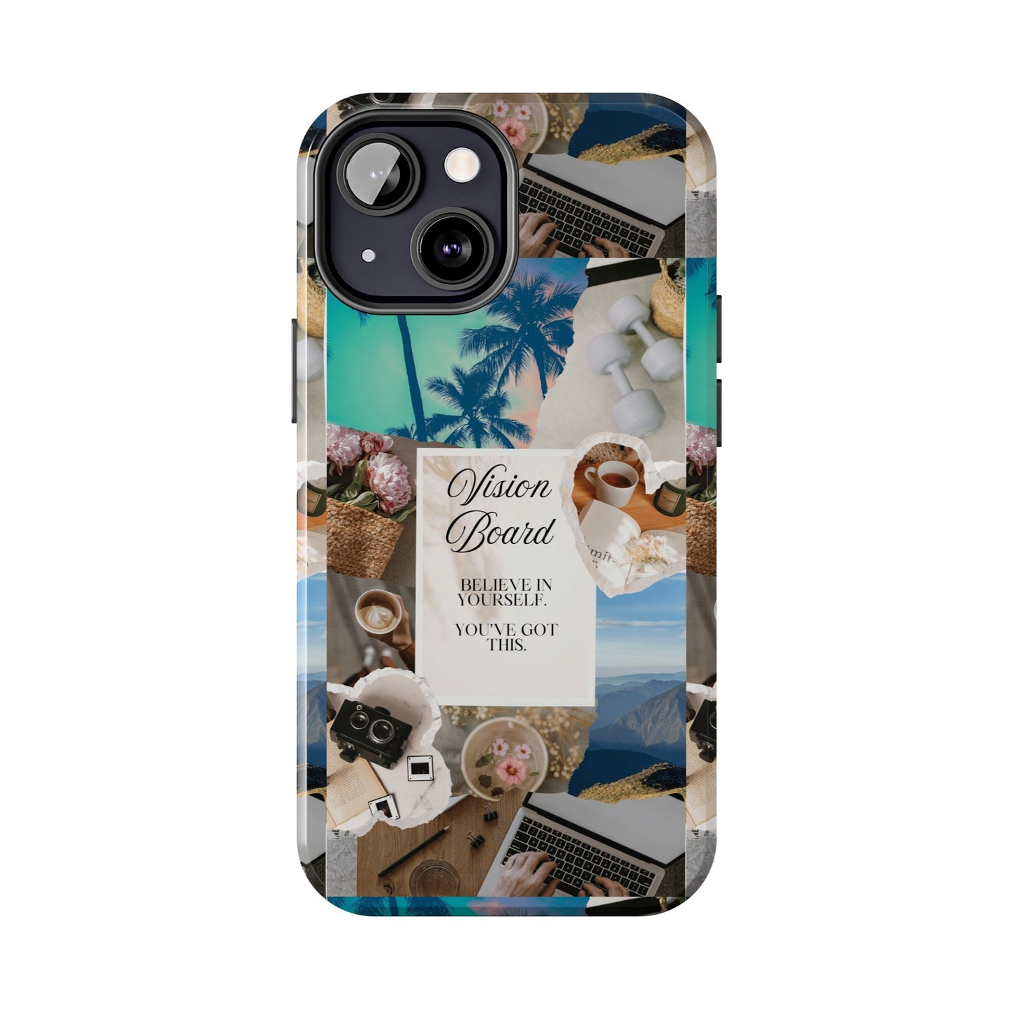 Inspiring Vision Board Phone Case, Motivational Tough Case, Adventurous Gift for Her, Self-Care, Dream Big, Unique Phone Accessory