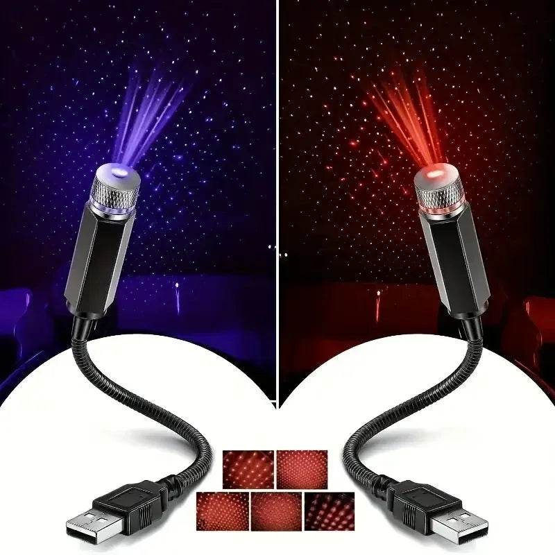 Mini LED Car Roof Star Night Light Projector – USB Adjustable Galaxy Lamp for Auto Ceiling & Room Decor