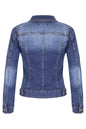 Autumn Winter Short Slim Fitting Biker Stretch Denim Jacket