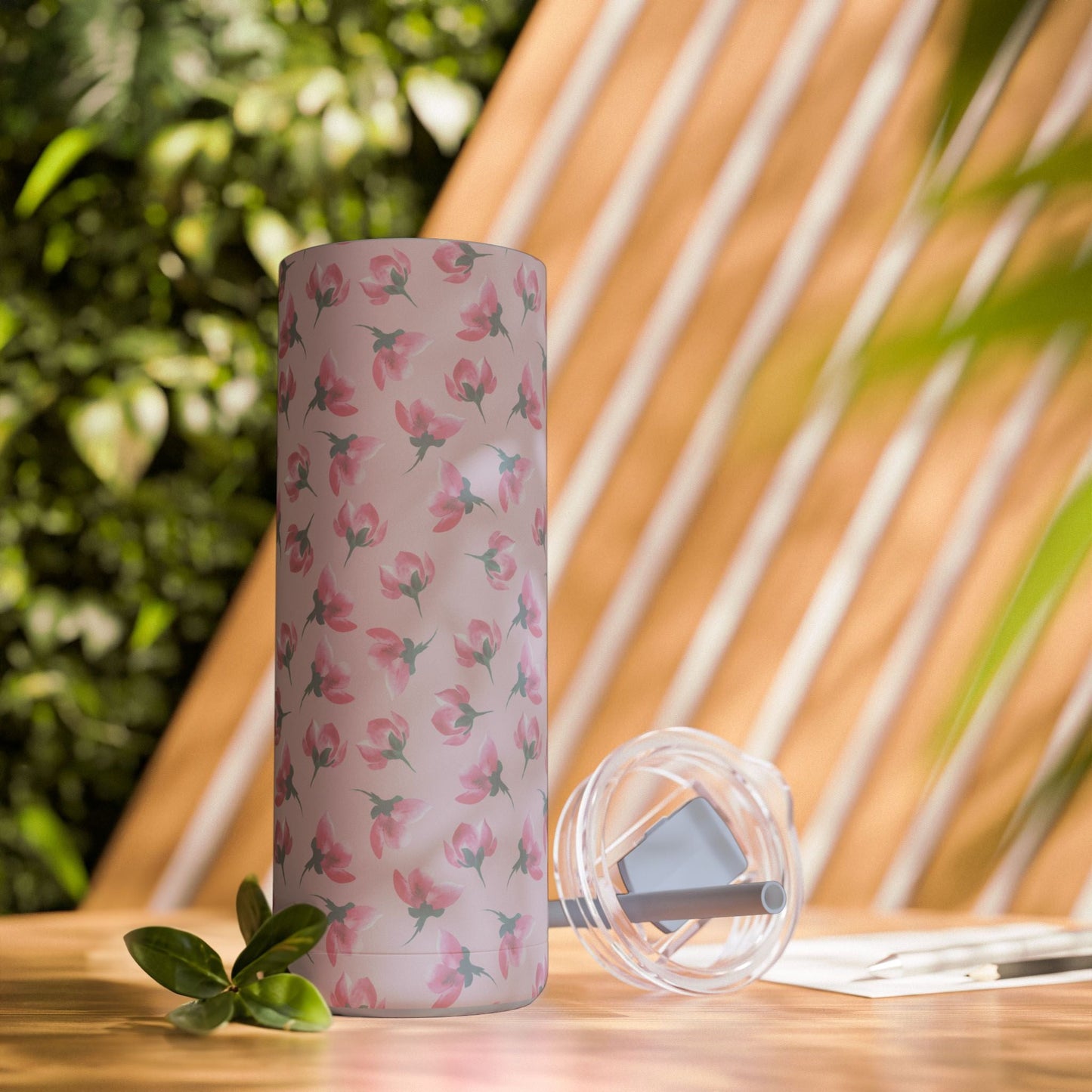 Customizable: Floral Pattern Tumbler, Personalized Gift for Coffee Lovers, Travel Mug for Women, Insulated Drinkware, Trendy Water Bottle