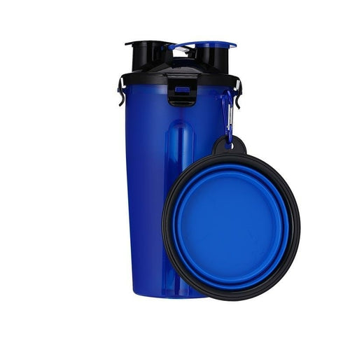 2 in 1 Dog Drinking Water Bottle with Bowls | Family Pet | Kitchen + Metal