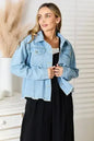 Raw Hem Denim Jacket - Dropped Shoulder Design | Femstylo