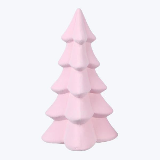 10" PINK Ceramic Flocked Christmas Tree Decor