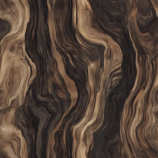 Midnight Walnut Swirl Wallpaper