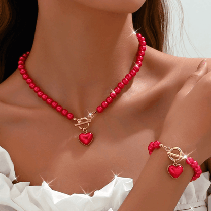 Elegant 2-Piece Pearl Jewelry Set – Necklace & Bracelet