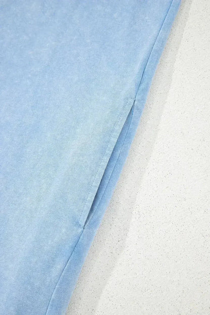 Beau Blue Mineral Wash Pocket Tank Mini Dress