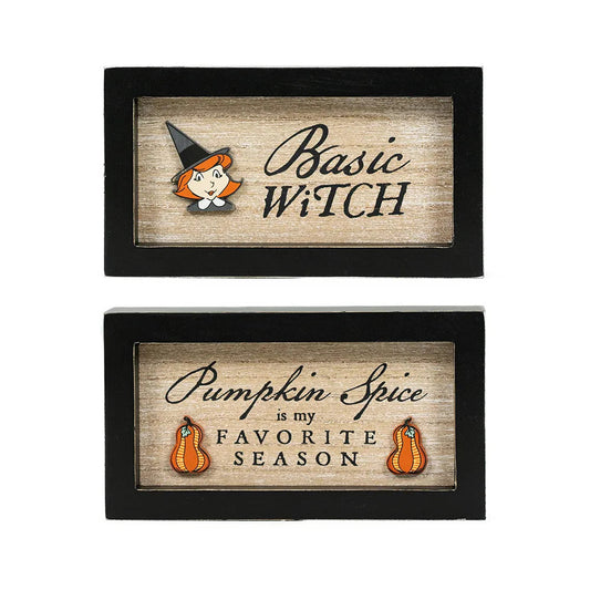 7"x4" Reversible Wood Frame Sign (WITCH/SPICE)