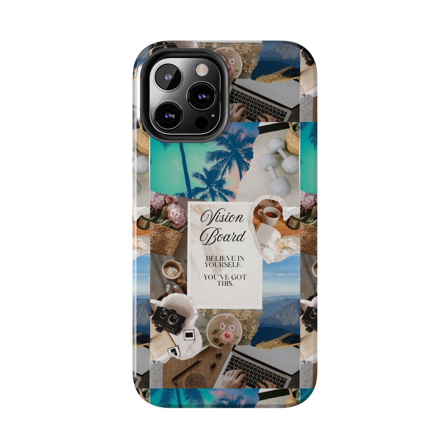 Inspiring Vision Board Phone Case, Motivational Tough Case, Adventurous Gift for Her, Self-Care, Dream Big, Unique Phone Accessory