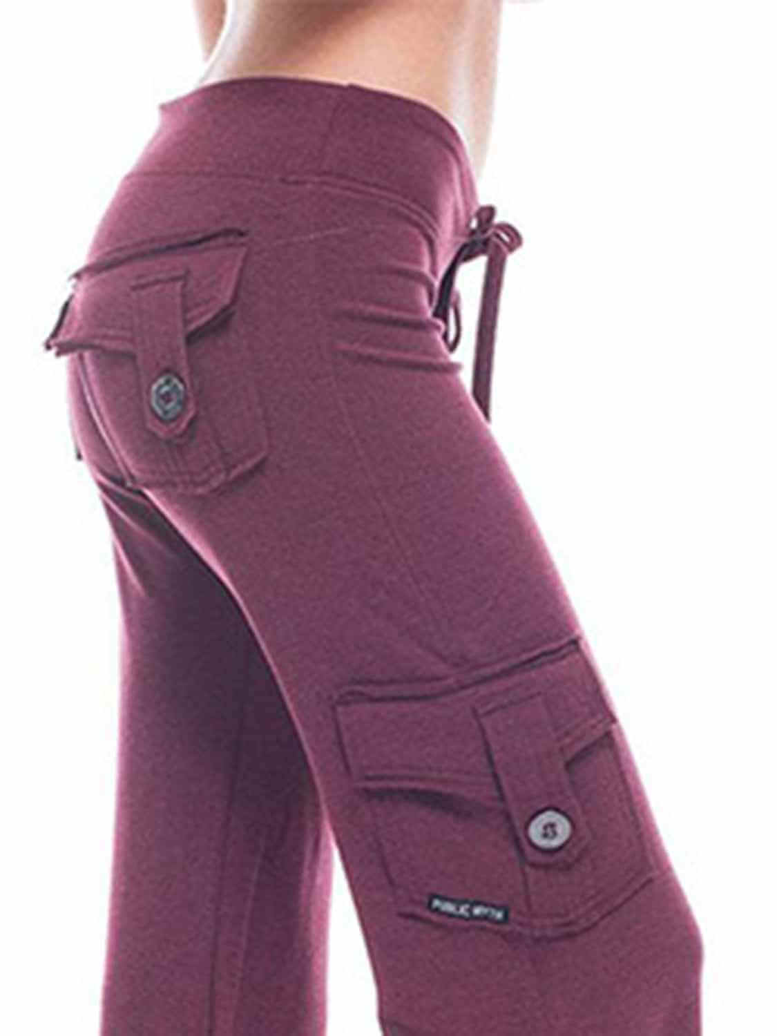 Mid Waist Pants with Pockets