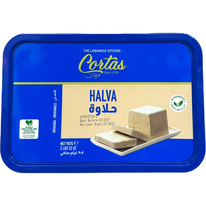 Cortas 907g Plain Halva Dessert - Traditional Halva Dessert, Authentic Middle Eastern Delight