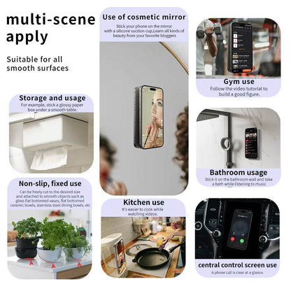 2pcs Double-Sided Silicone Phone Wall Mount with Suction Grip