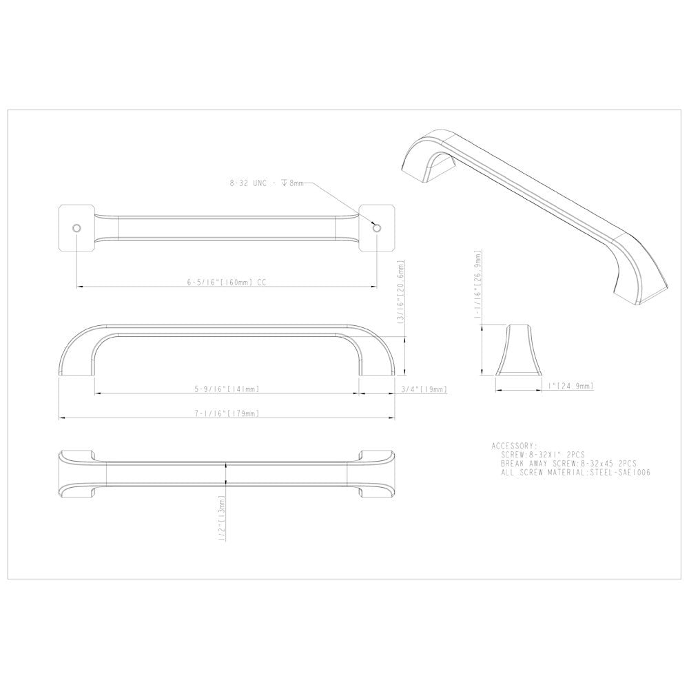 96 mm Center-to-Center Satin Nickel Square Marlo Cabinet Pull